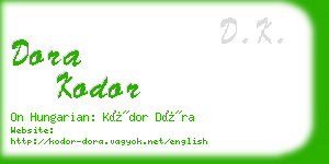 dora kodor business card