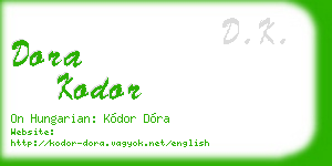 dora kodor business card